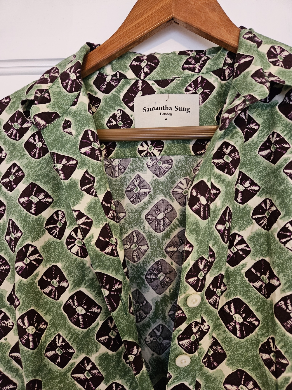 Samantha Sung Green & Black Printed Dress